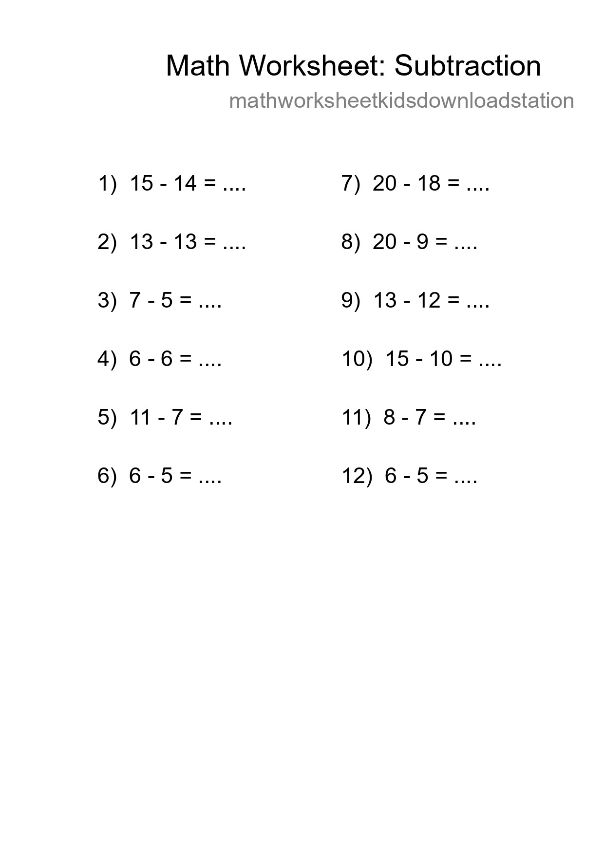 Free 12 Subtraction Math Worksheet For Grade 2 - Part 173