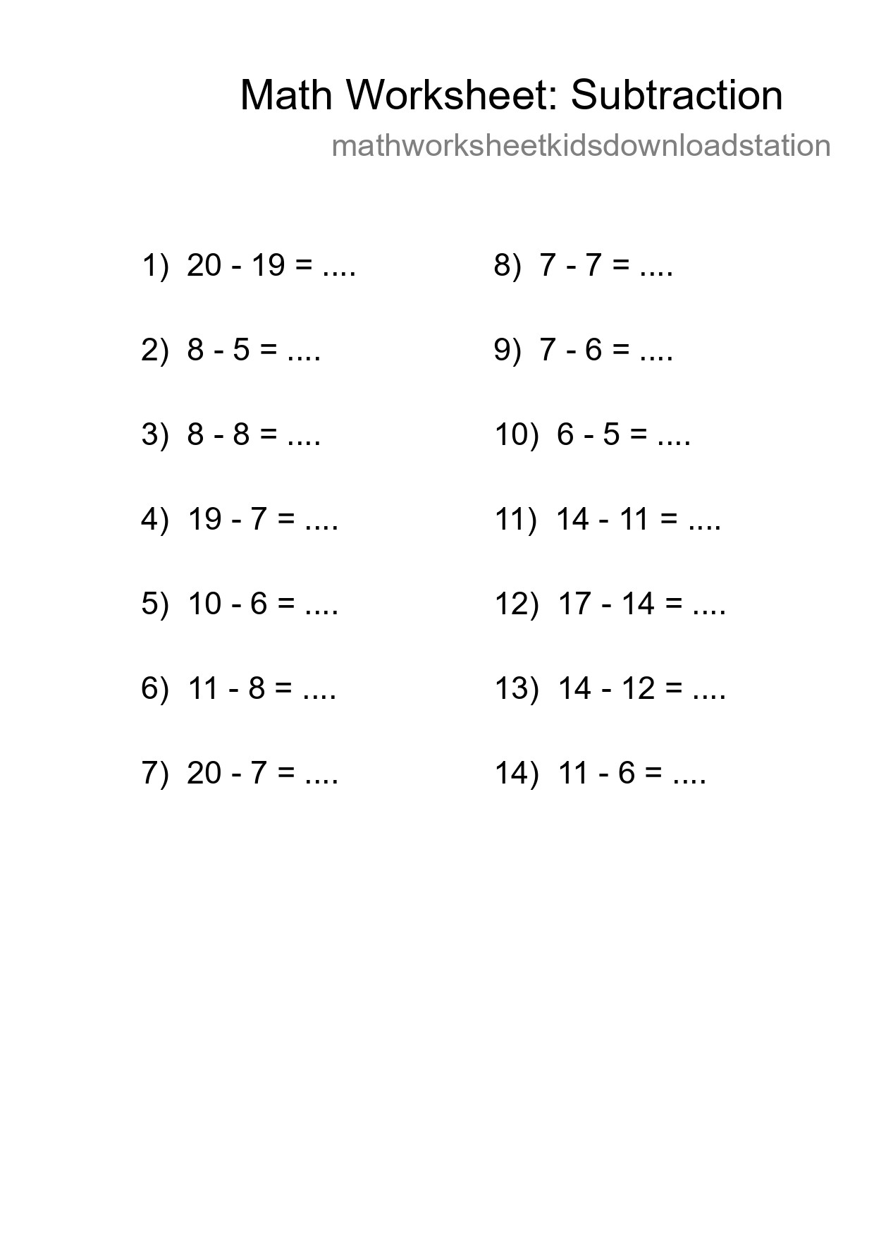 Free 14 Subtraction Math Worksheet For Grade 2 - Part 8
