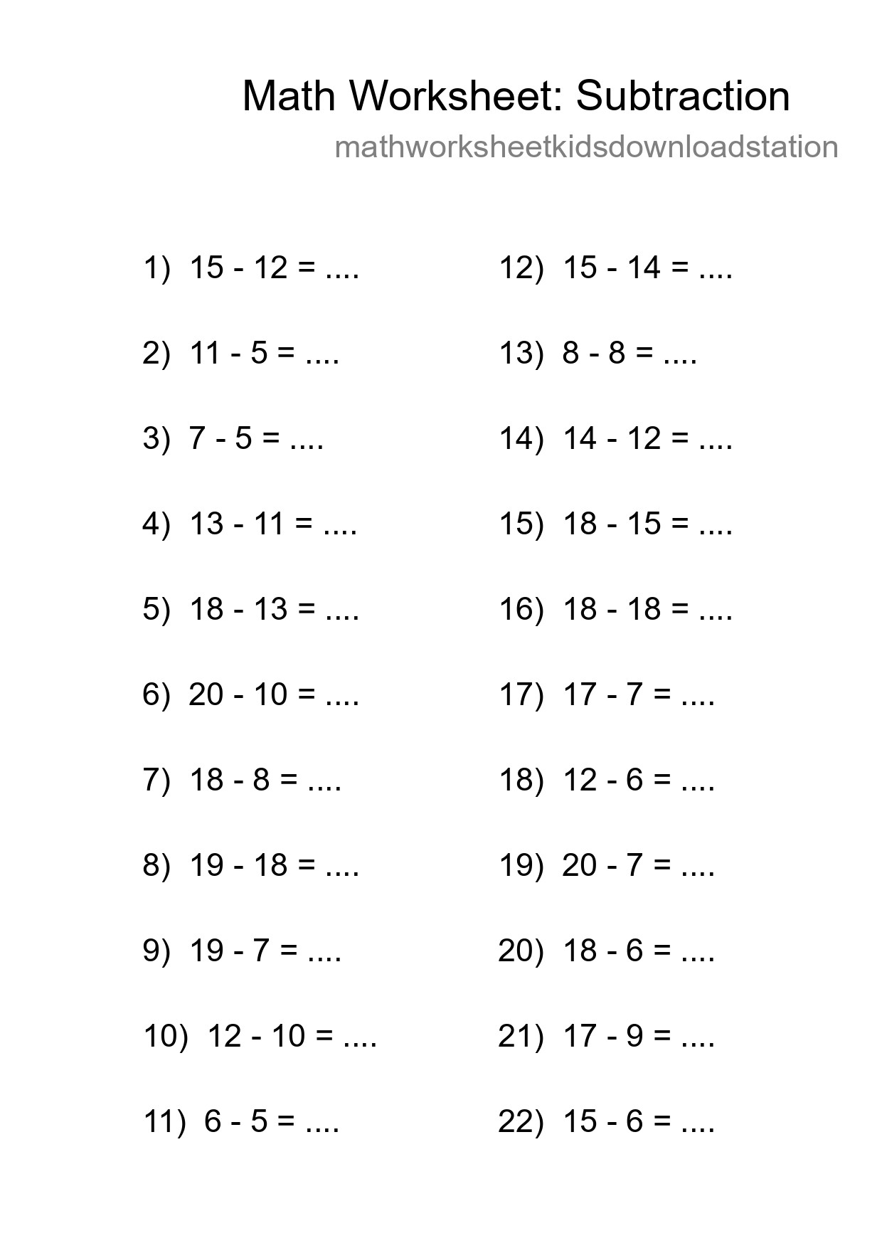 Free 22 Subtraction Math Worksheet For Grade 2 With Answers - Part 228