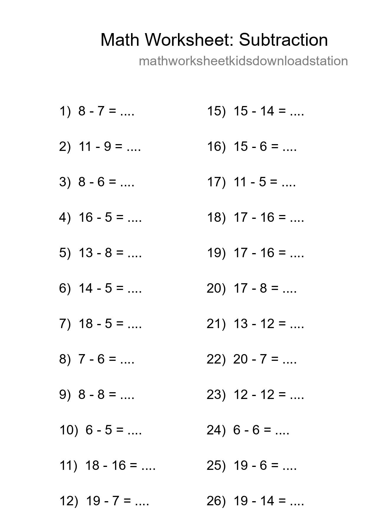 Free 27 Subtraction Math Worksheet For Grade 2 - Part 140