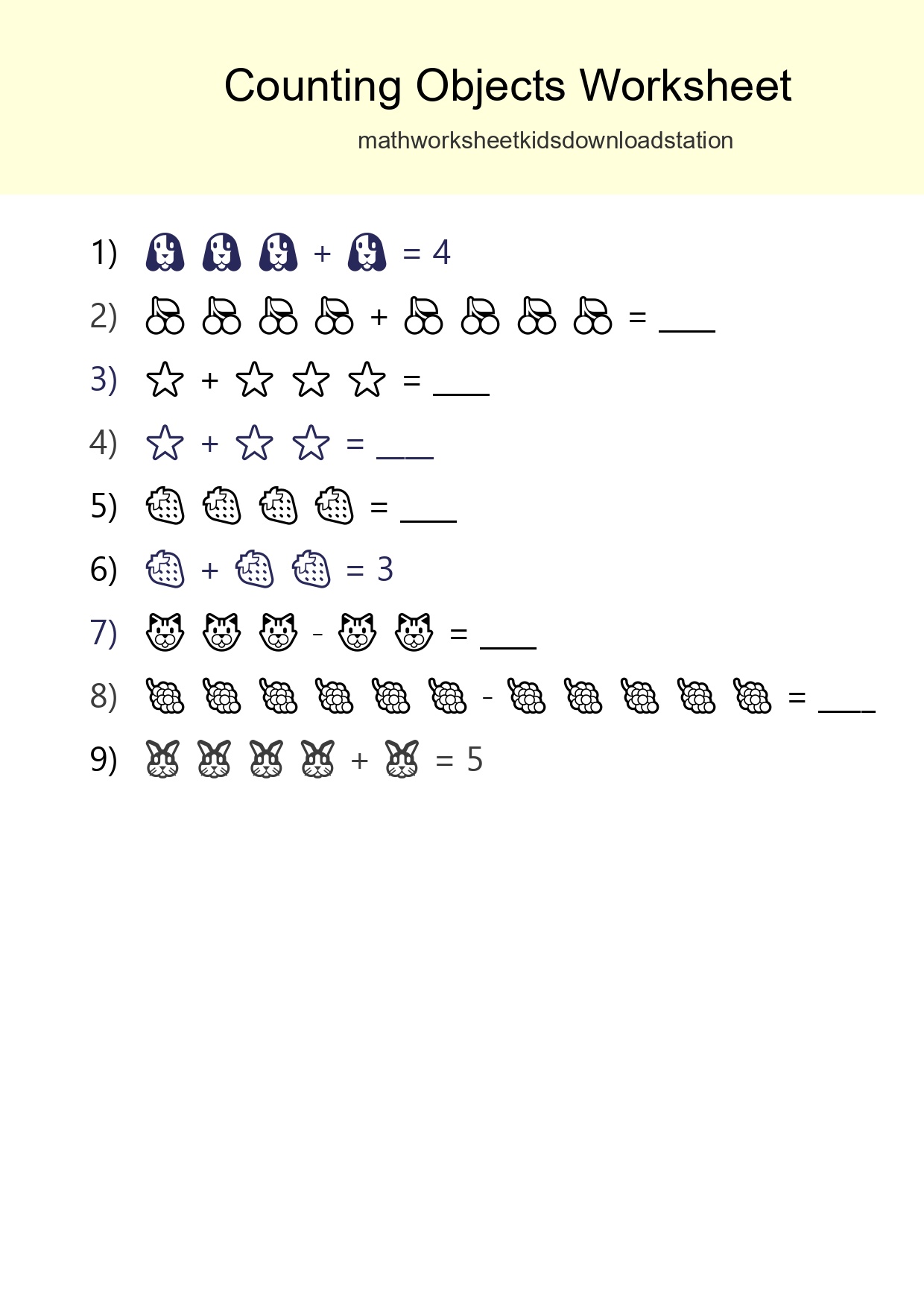 Free Counting Objects Worksheet For Kindergarten - Part 190