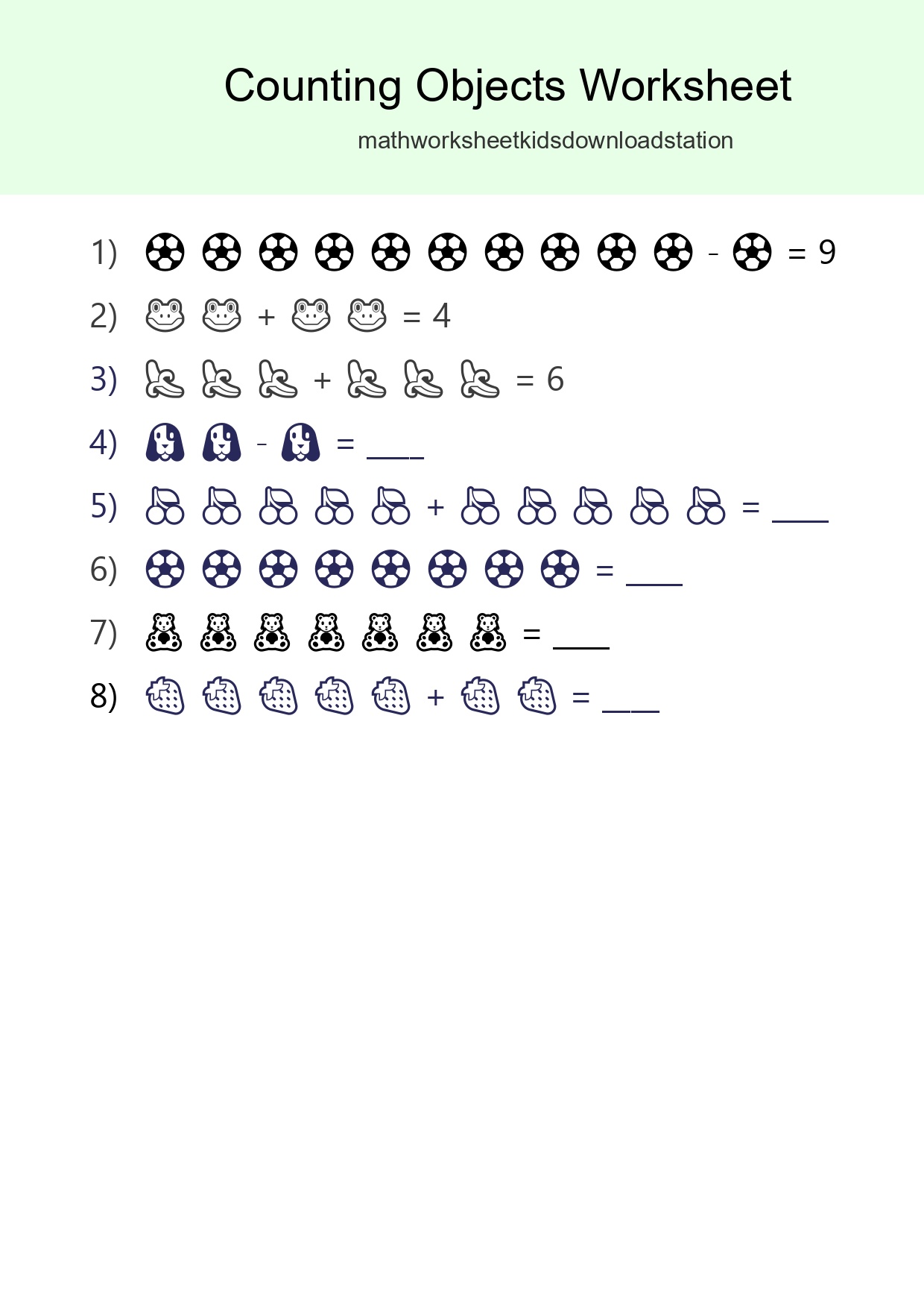 Free Counting Objects Worksheet For Kindergarten - Part 91