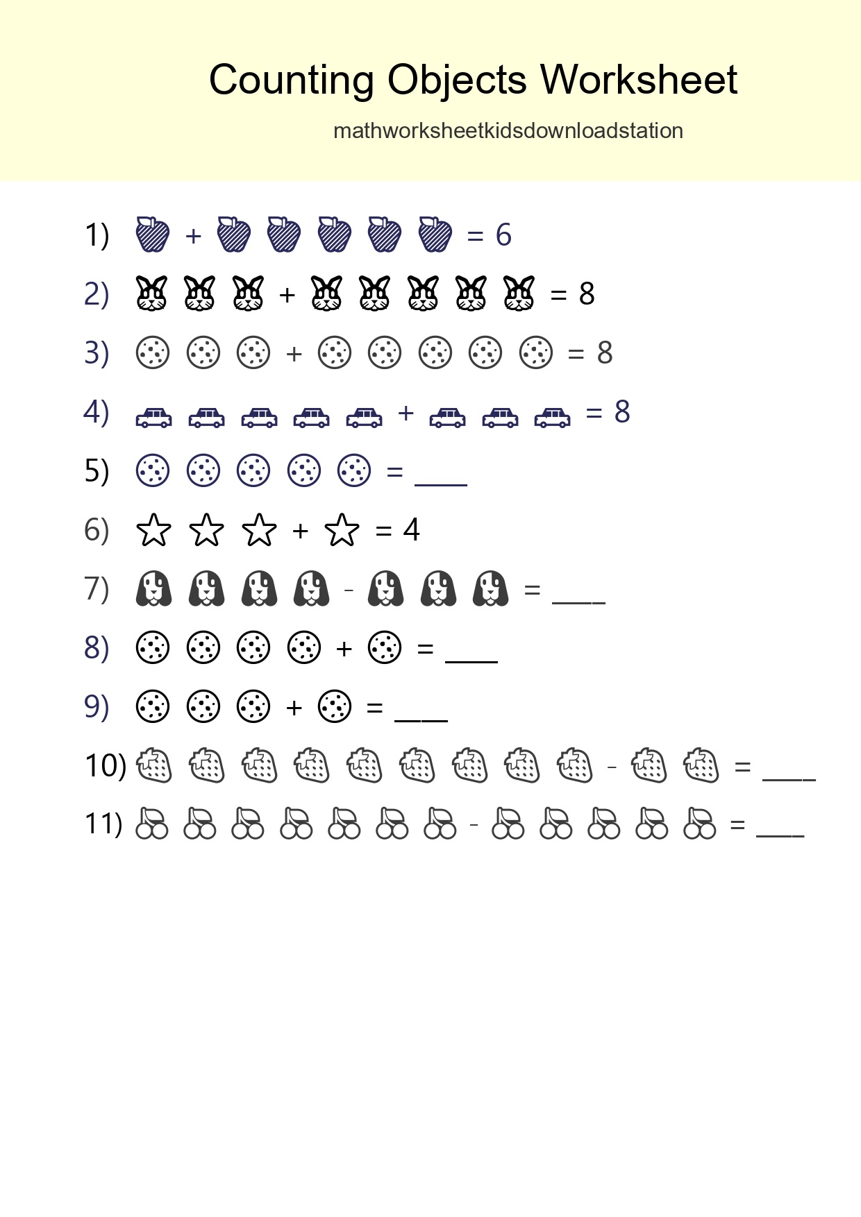 Free Counting Objects Worksheet For Kindergarten Printable - Part 36