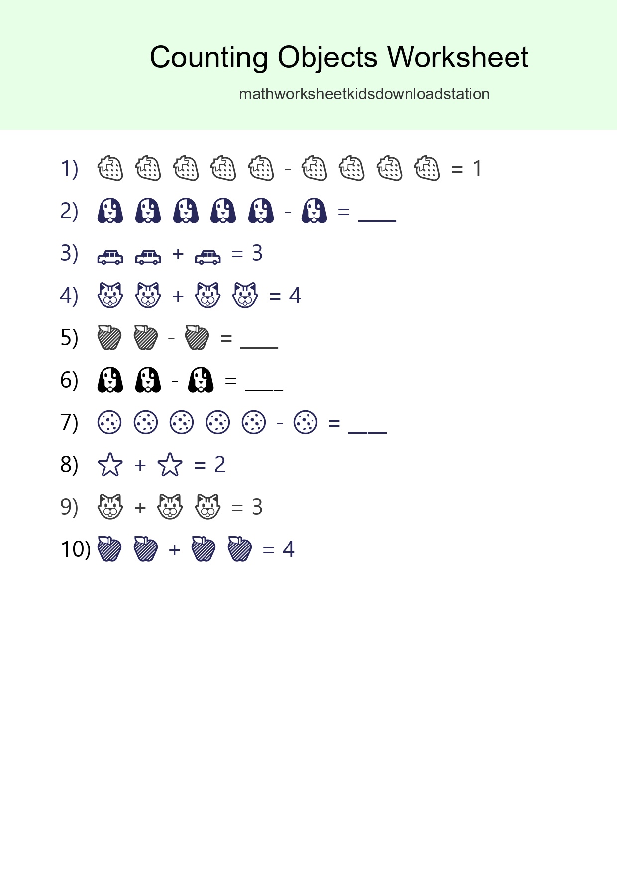 Free Counting Objects Worksheet For Pre-K - Part 168