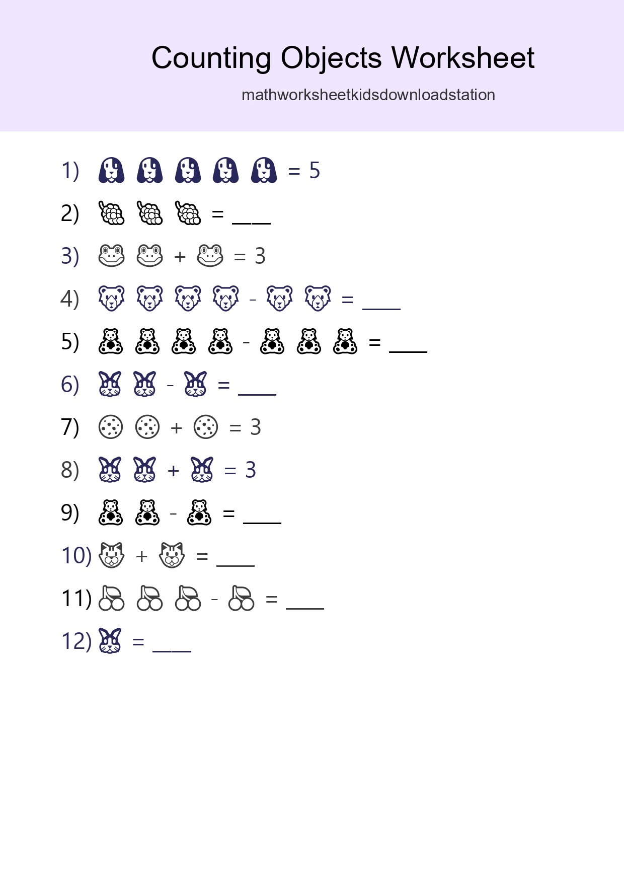 Free Counting Objects Worksheet For Pre-K - Part 212