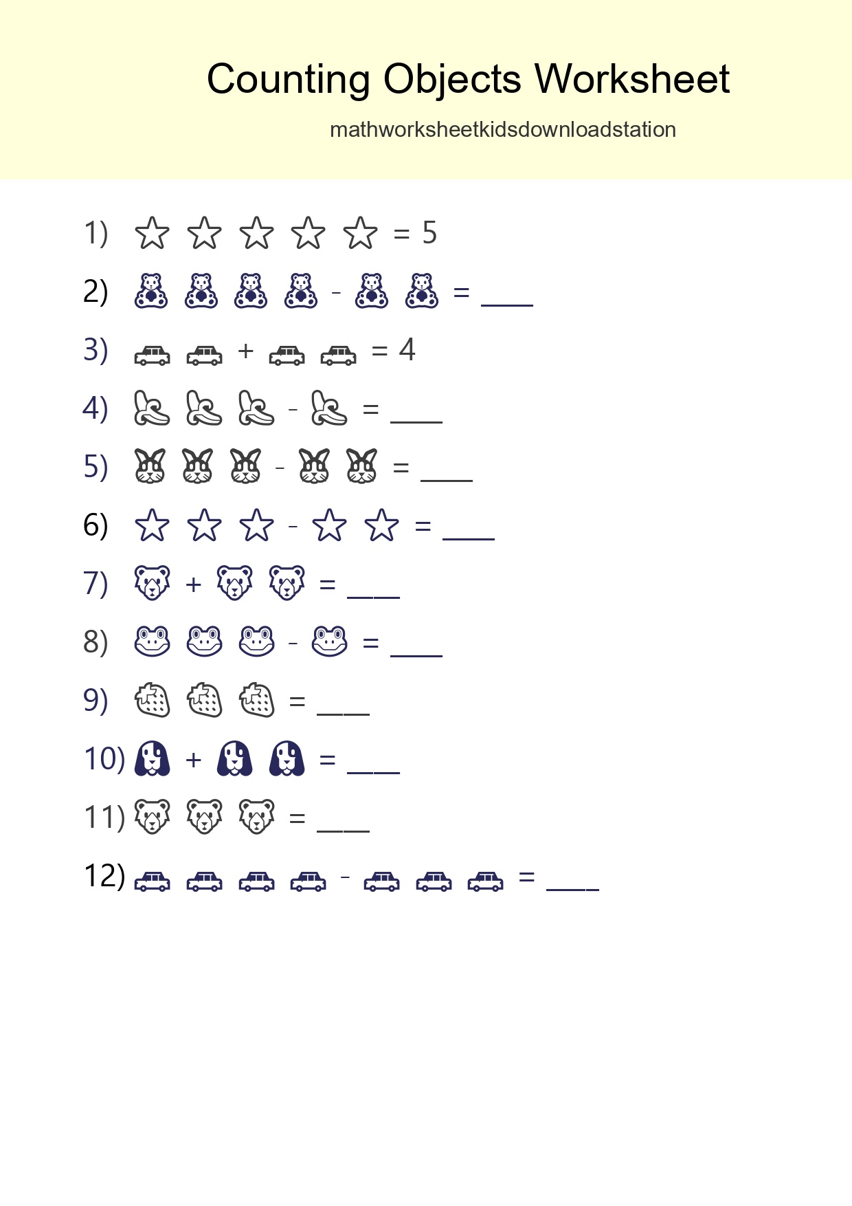 Free Counting Objects Worksheet For Pre-K - Part 25