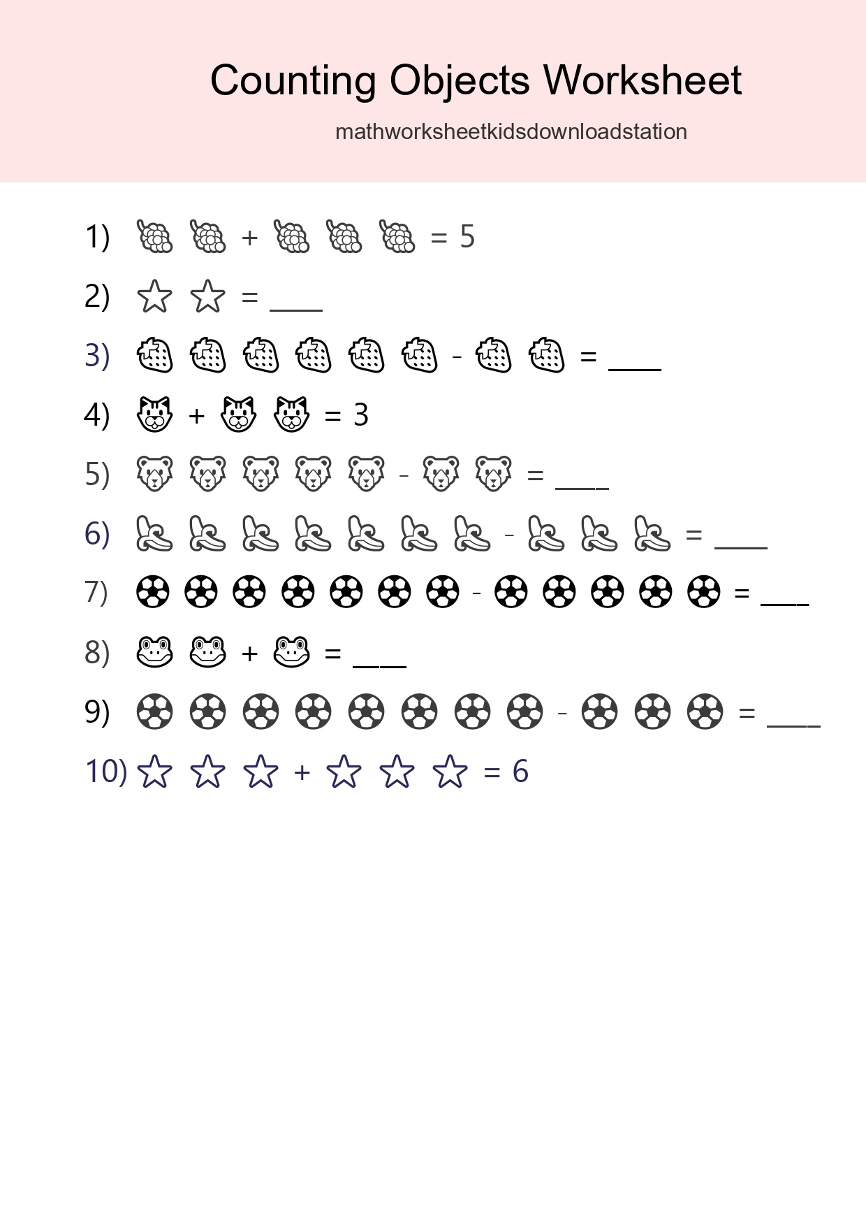Kindergarten Count The Objects Worksheet - Part 157