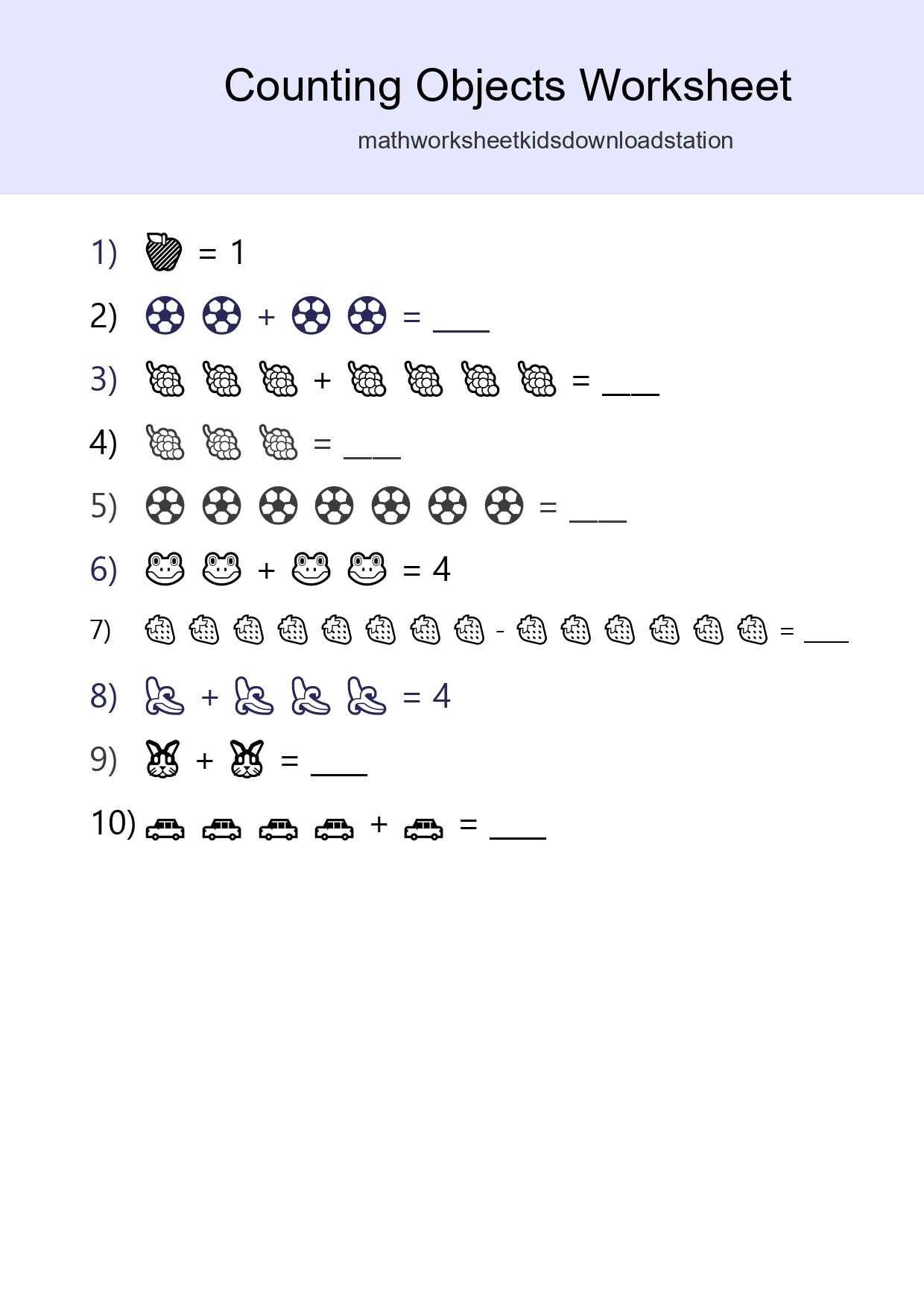Learn Counting With Pictures Worksheet (Kindergarten) - Part 135