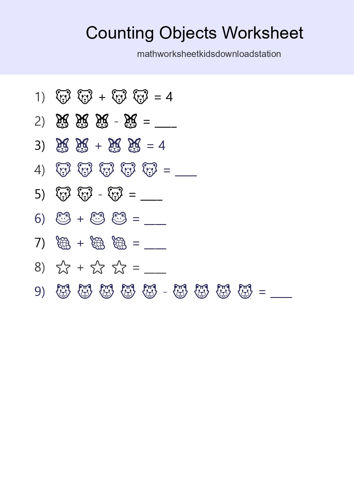 Pre-K Count The Objects Worksheet - Part 146