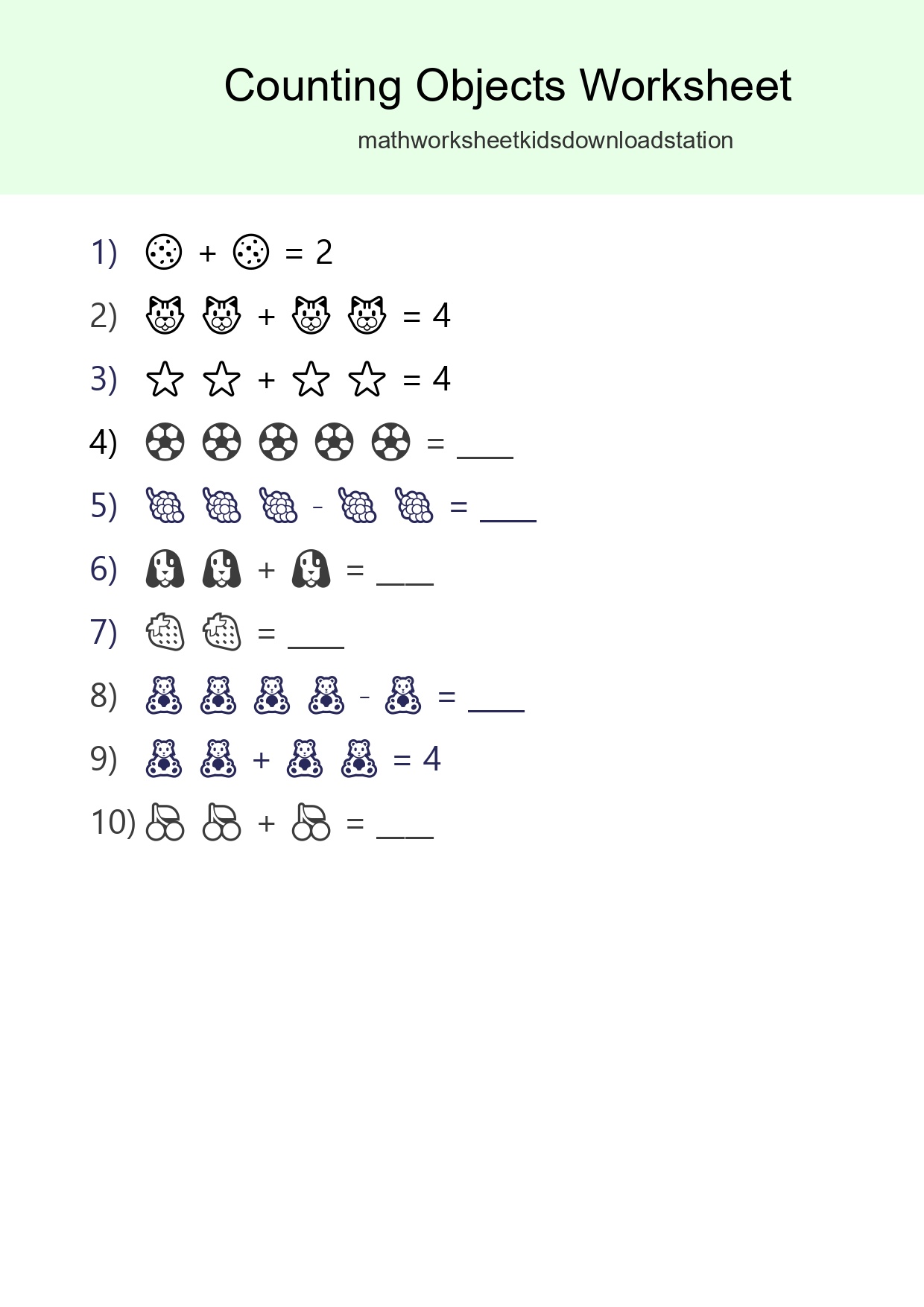 Pre-K Count The Objects Worksheet - Part 201