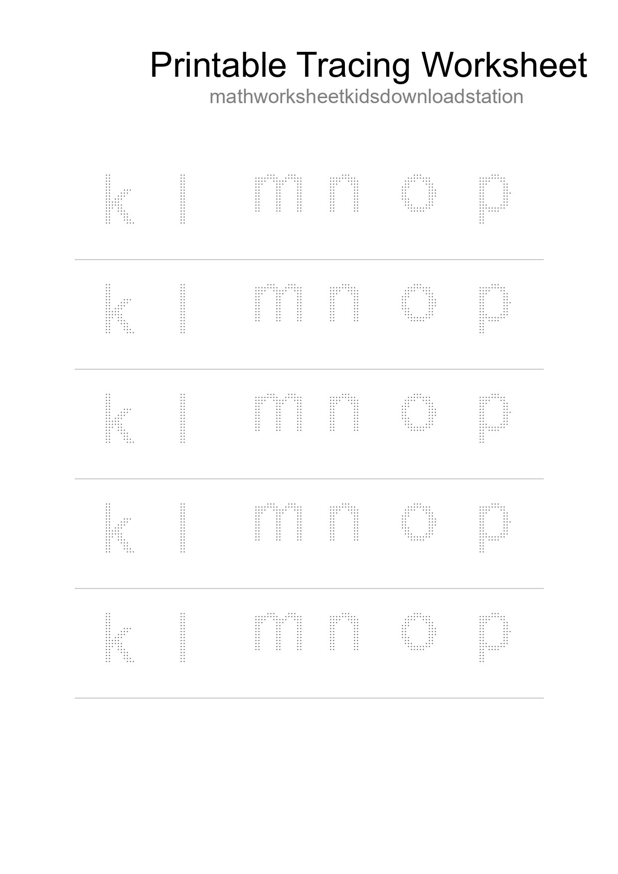 Printable Tracing Worksheet For Kids - Part 98